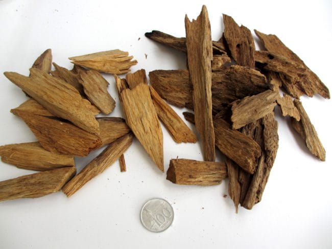 Gaharu adalah kayu berwarna kehitaman yang  mengandung resin khas. Resin ini digunakan dalam industri wangi-wangian (parfum dan setanggi) karena berbau harum.