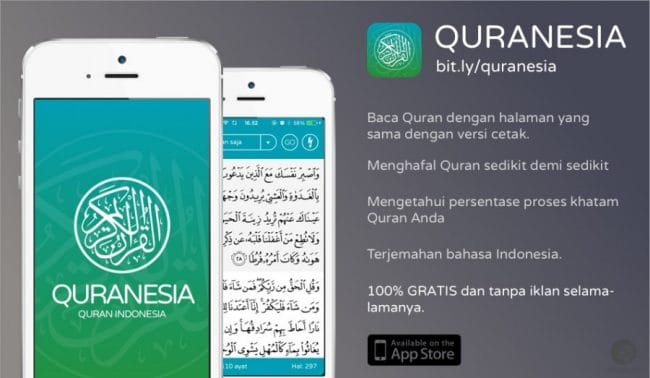 Aplikasi Al-Quran untuk android, salah satunya Quranesia.