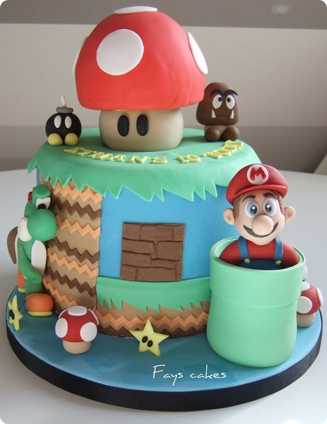 Gambar Kue Ulang - Mario Bros
