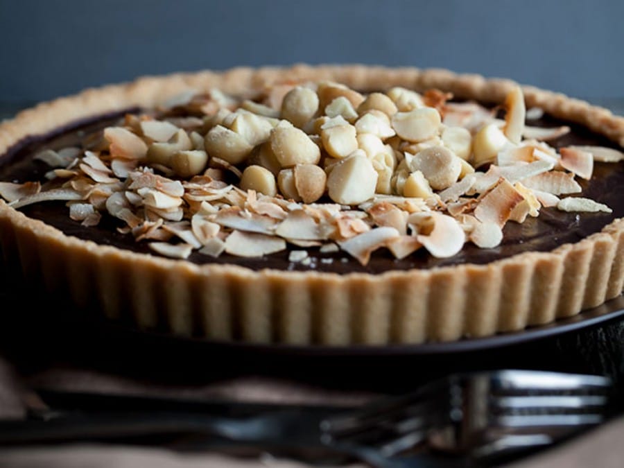 Chocolate Coconut Macadamia Nut Tart