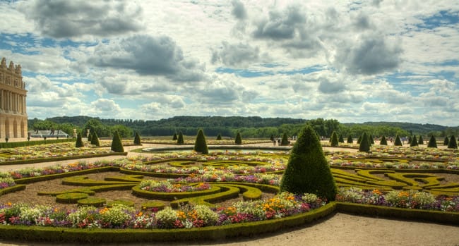 Suasana musim semi Garden of Versailles, France