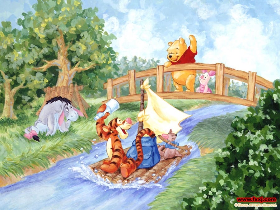 Pooh-Piglet separated with Tiger-Kanga, Eeyore saw them