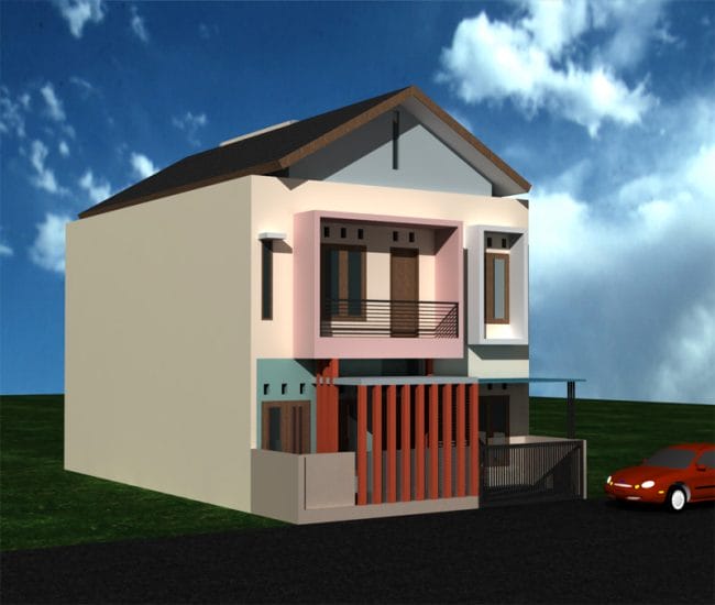 Model Rumah Minimalis - Model Rumah 2 Lantai dengan Halaman Depan Kecil