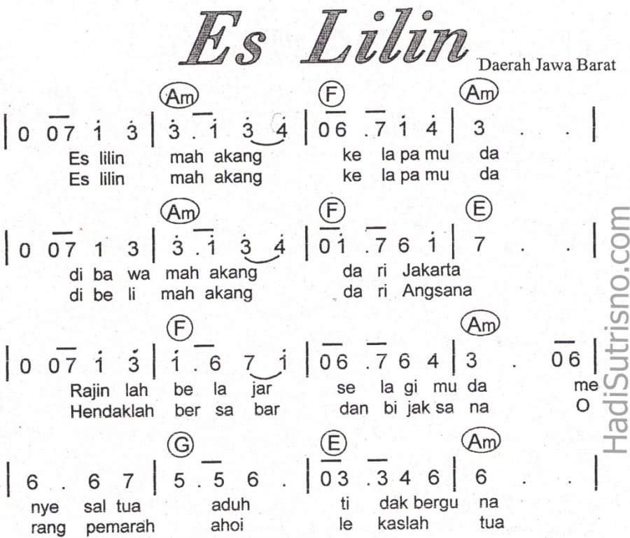 Lagu Daerah Sunda - Es Lilin