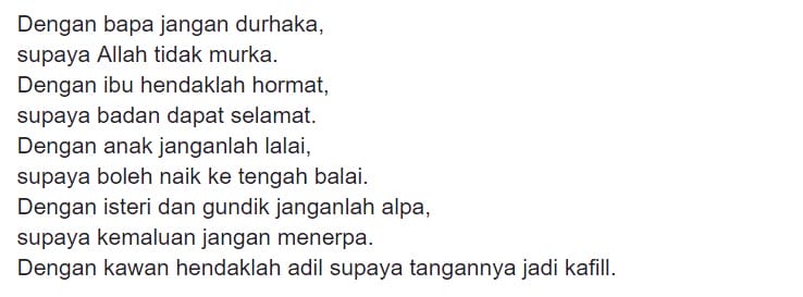 contoh gurindam 12 karya Raja Ali Haji