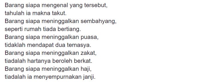 contoh gurindam 12 karya Raja Ali Haji