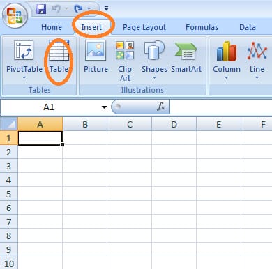 cara membuat tabel di excel