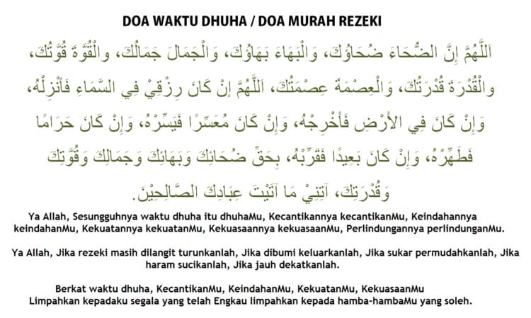 Doa shalat dhuha